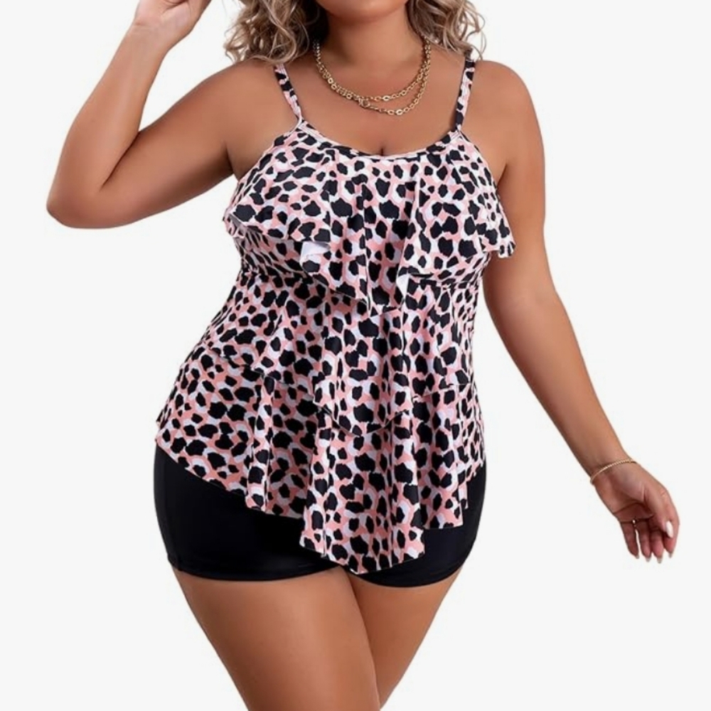 B2PRITY Ruffle Tummy Control Tankini - Picture 3 of 6